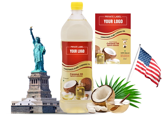 Pure bulk virgin coconut oil manufacturer and supplier in New York offering premium cold-pressed coconut oil.