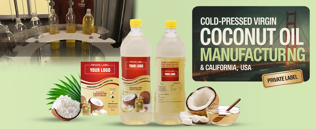Cold-pressed  coconut oil production, private labeling, and global export from certified suppliers