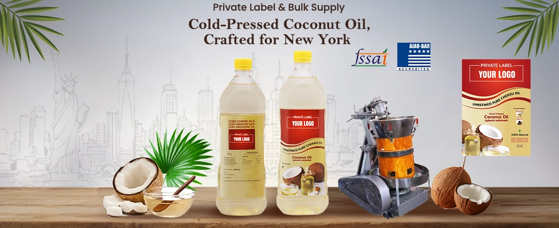 Trusted organic coconut oil supplier in New York, US offering pure, cold-pressed and chemical-free oils.